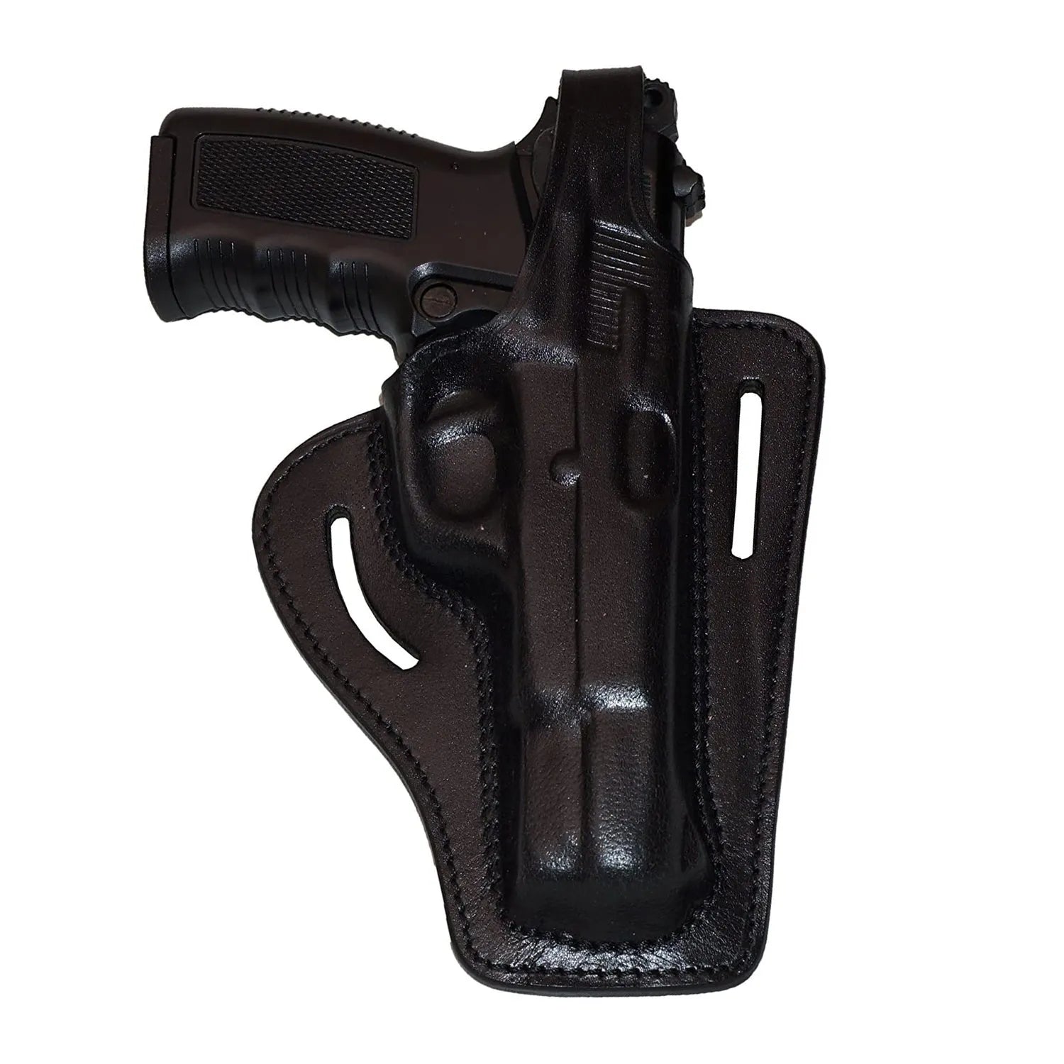 Brown Art 第二次世界大戦 パンツァー指揮官 Browning HP Pancake OWB Leather Holster, 2 Slot, Thumb Break Right
