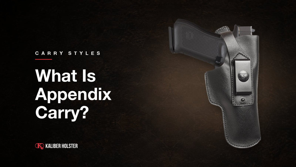 What Is Appendix Carry?: Kaliber Holster guide cover showing a handmade leather holster