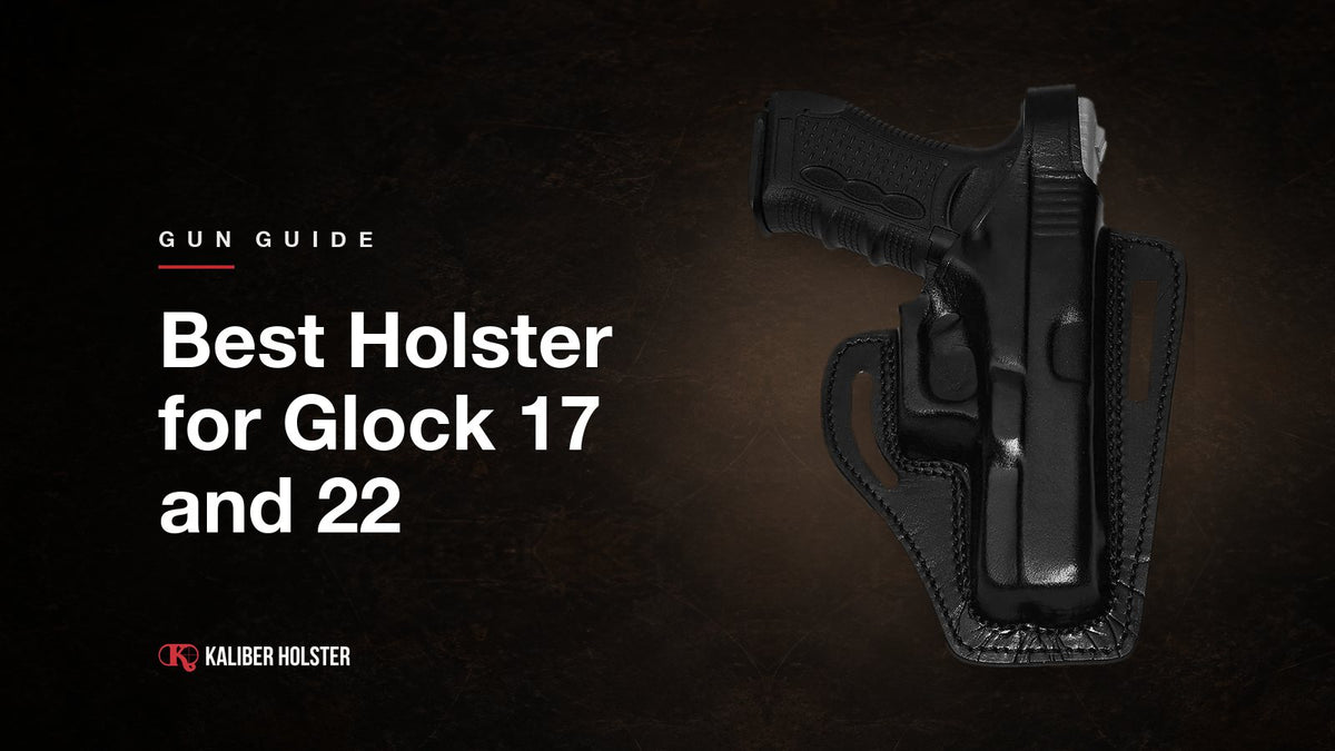 Best Holster for Glock 17 and 22: Kaliber Holster guide cover showing a handmade leather holster
