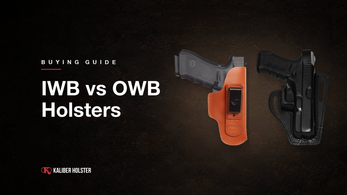 IWB vs OWB Holsters: Kaliber Holster guide cover showing a handmade leather holster