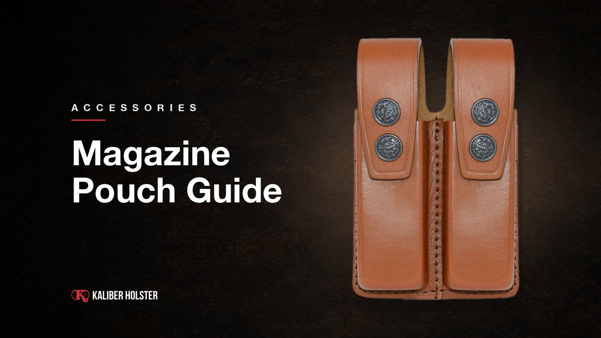 Magazine Pouch Guide: Kaliber Holster guide cover showing a handmade leather holster