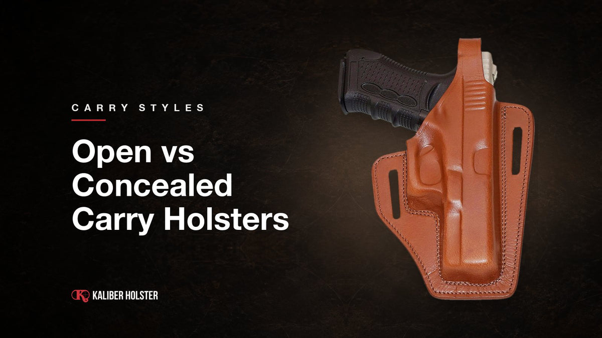 Open vs Concealed Carry Holsters: Kaliber Holster guide cover showing a handmade leather holster