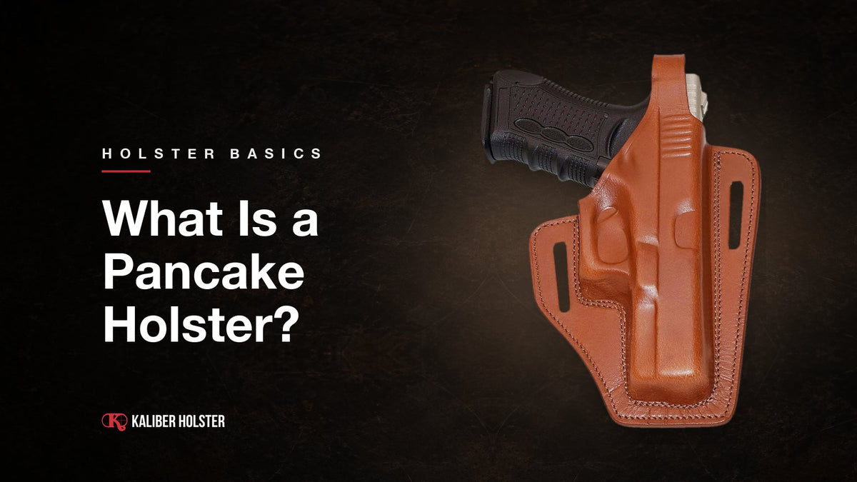 What Is a Pancake Holster?: Kaliber Holster guide cover showing a handmade leather holster
