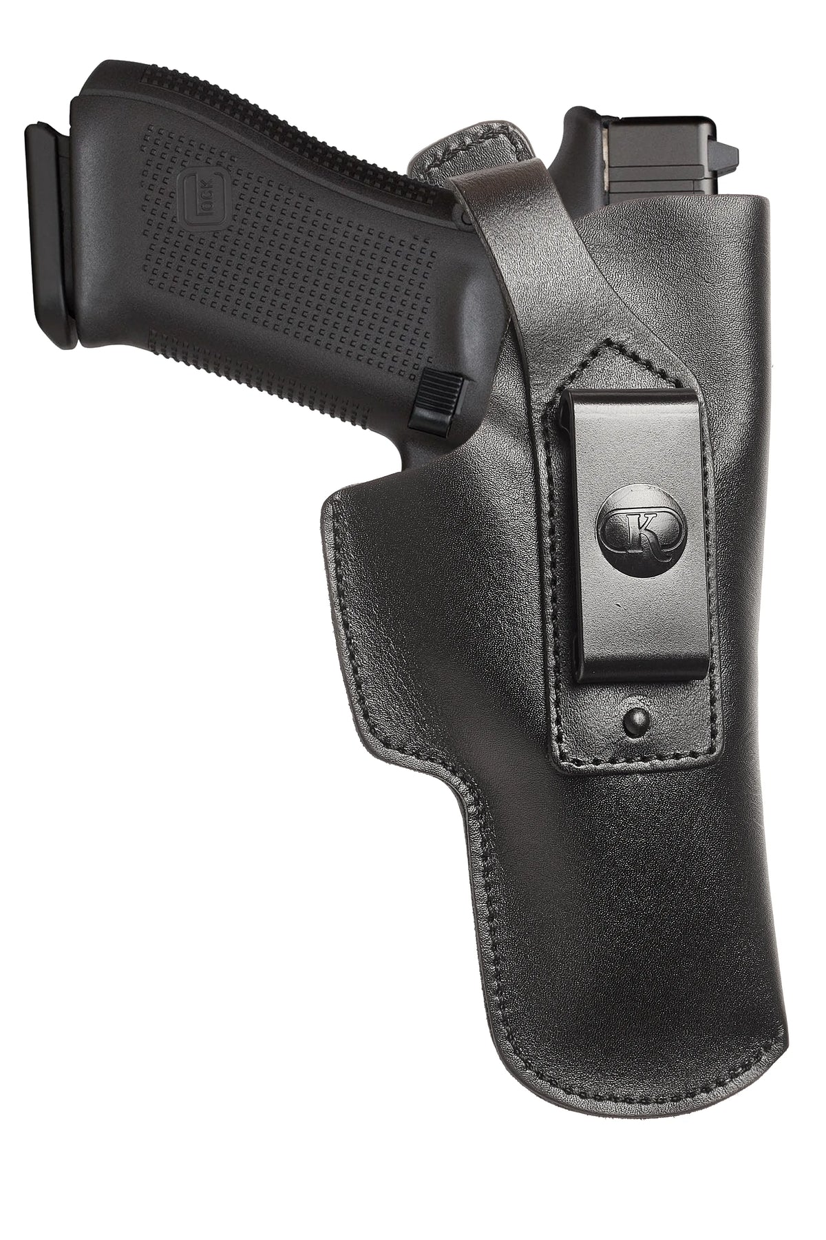 Glock leather IWB holster with belt clip