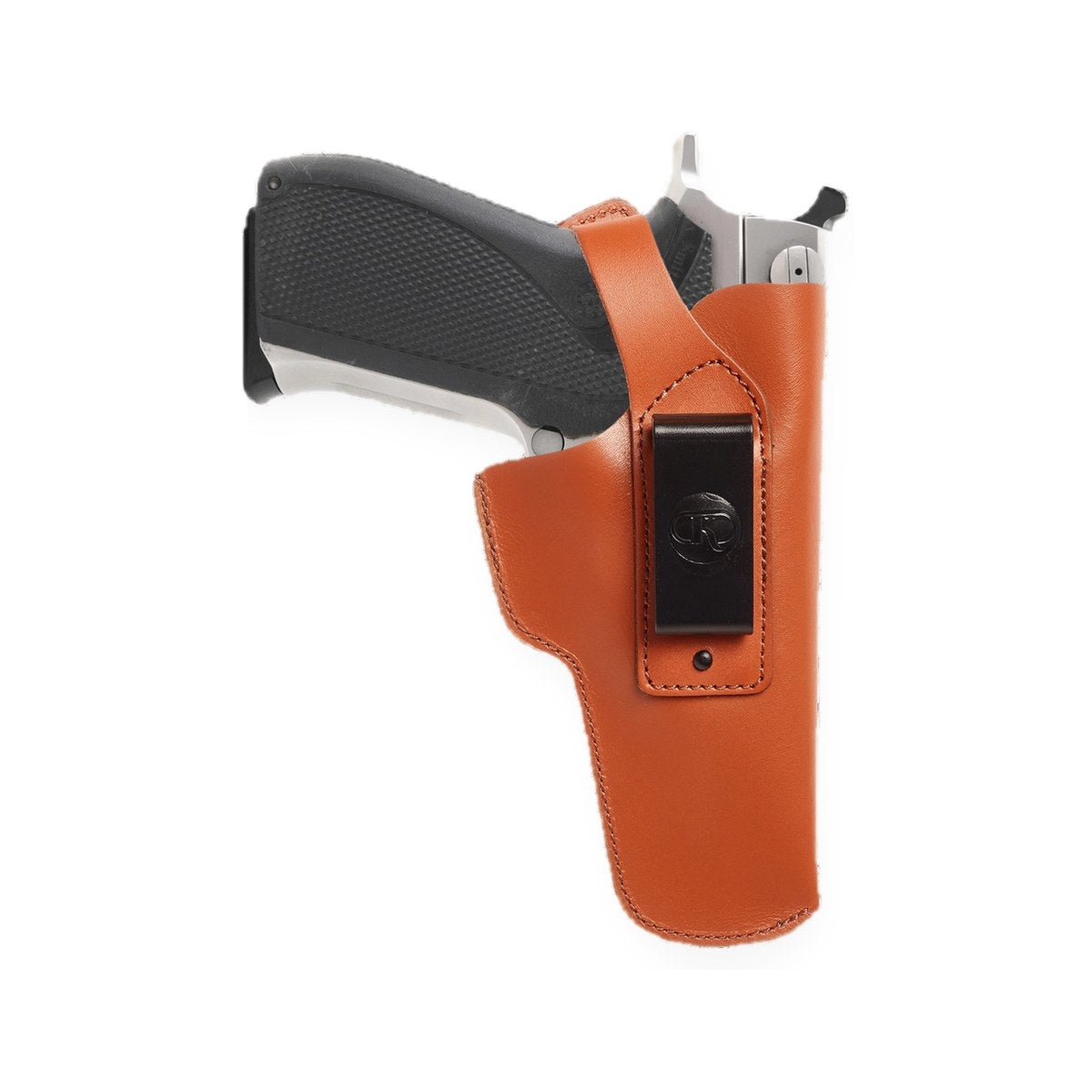 Tan leather IWB holster with belt clip