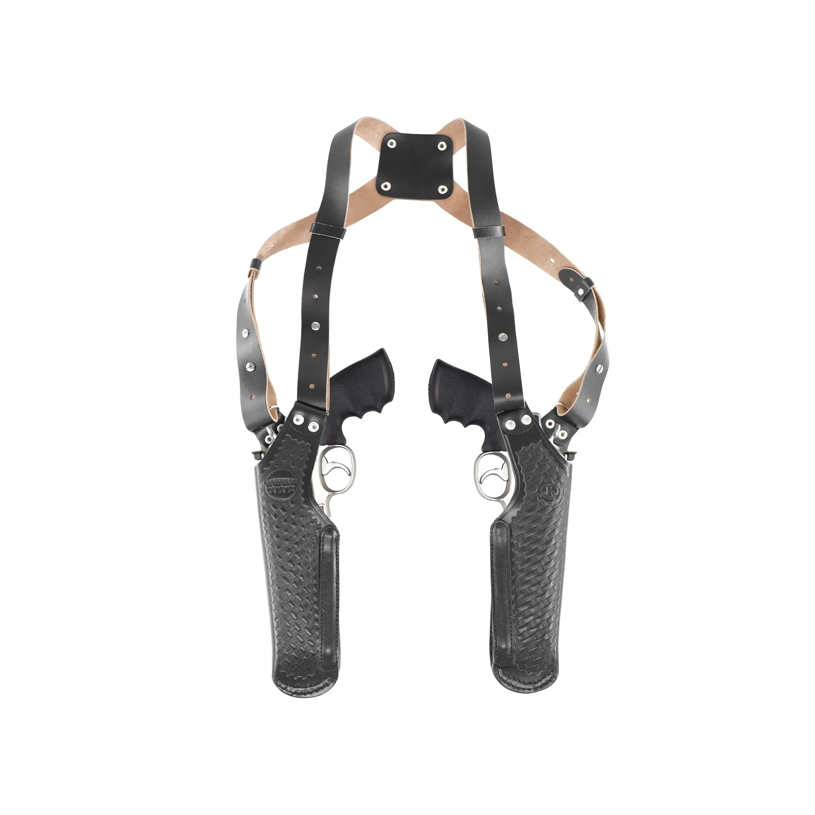K448R 2 Gun Basketweave Shoulder Holster Fits S&W 357 Magnum 4