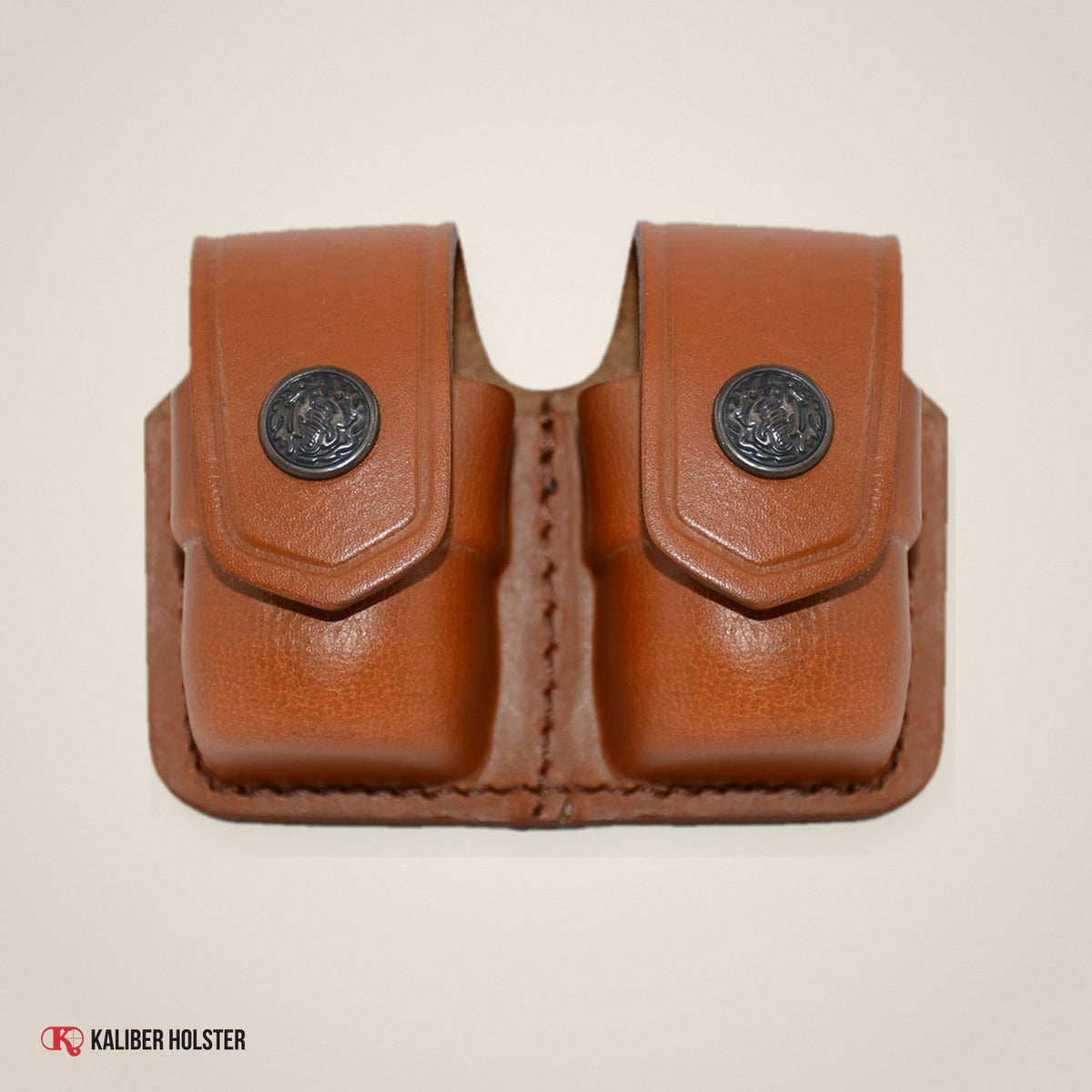 Double Speedloader Carrier/Case/Pouch for S&W 357 Magnum Genuine Leather (BL038) - handmade leather, Kaliber Holster