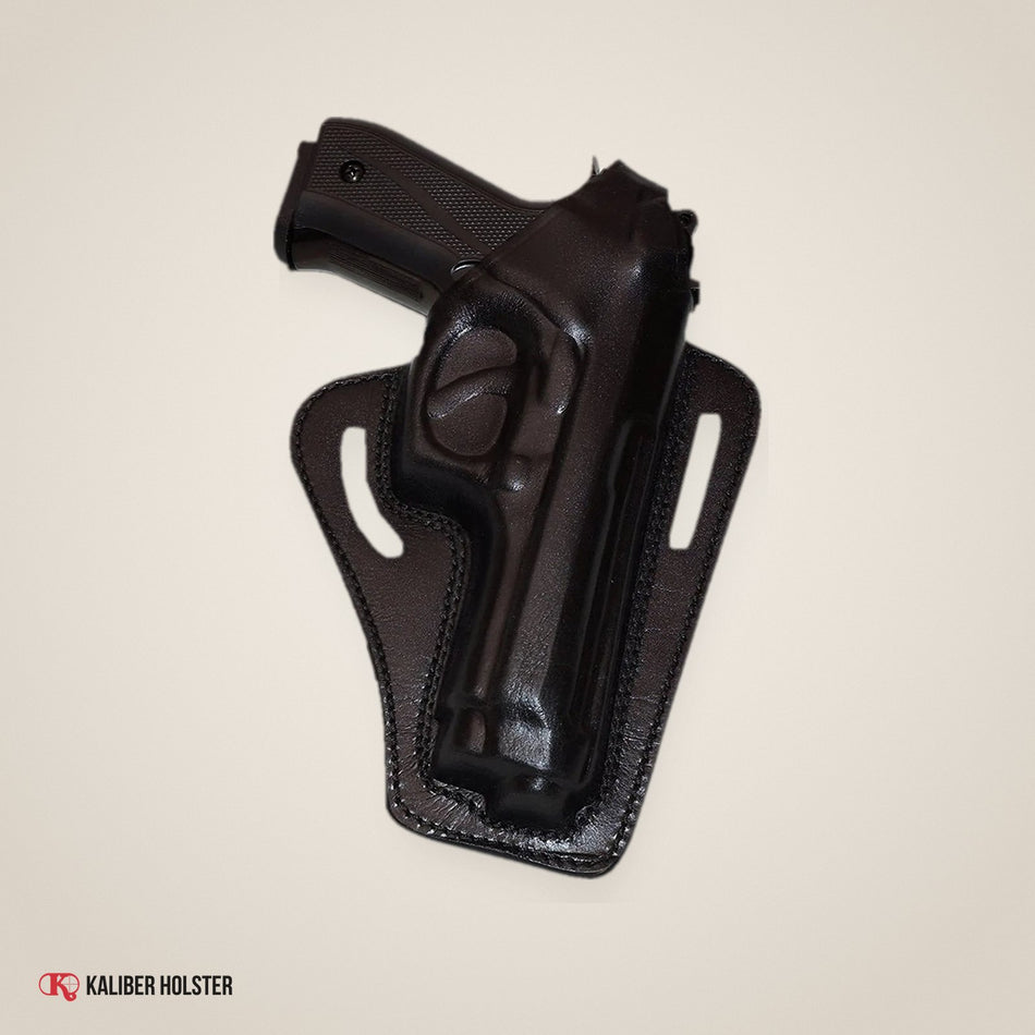 Pancake Leather Holster Thumb Break Fits Beretta 92 92F 96 B803, Taurus 92 99 (ALIS303) - handmade leather, Kaliber Holster