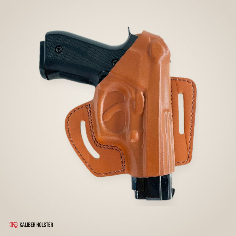 Pancake Leather Holster Thumb Break Fits Beretta 92 92F 96 B803, Taurus 92 99 (ALIS304) - handmade leather, Kaliber Holster