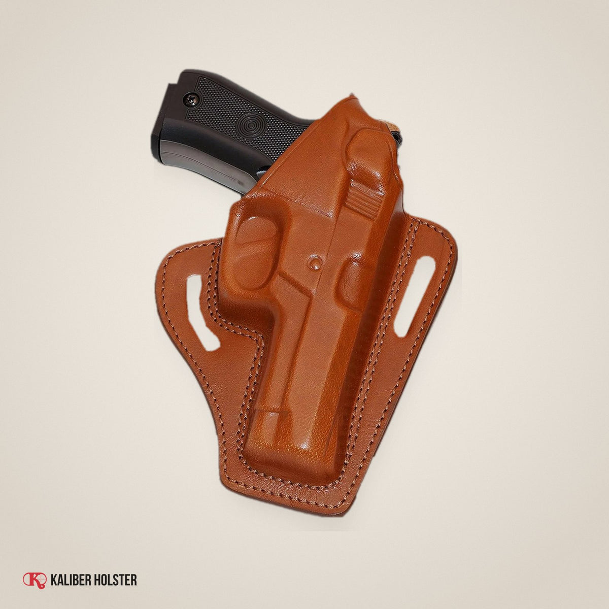 Smith&Wesson 5906 Pancake OWB Leather Holster, 2 Slot, Thumb Break Right Hand (Alis315) - handmade leather, Kaliber Holster