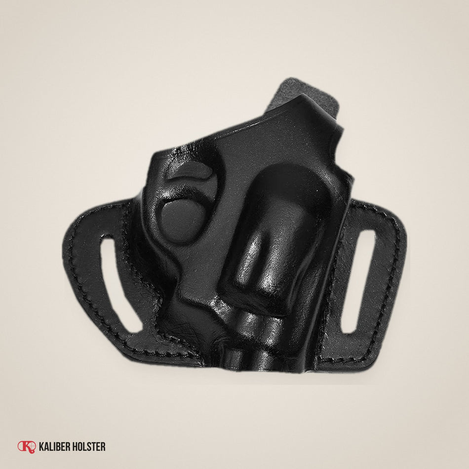 Smith&Wesson J Frame Pancake Leather Holster, 2 Slot Thumb Break Open-end RH (ALIS336) - handmade leather, Kaliber Holster