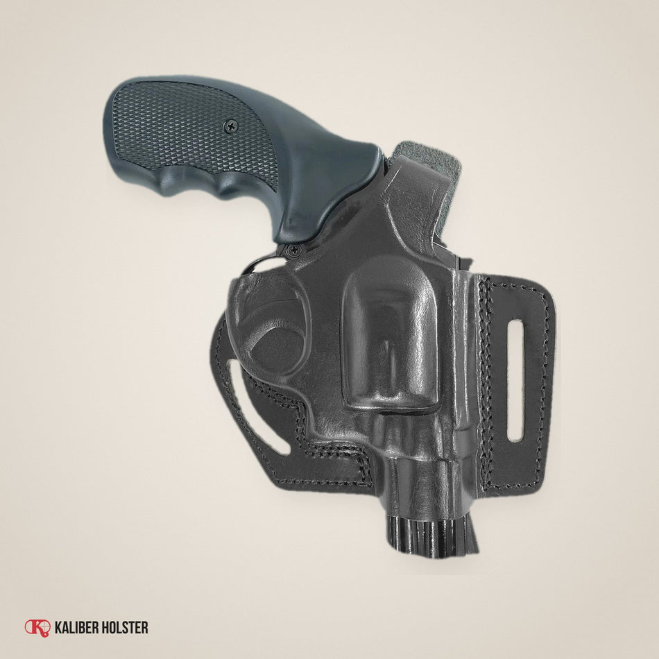 Pancake Leather Holster, Thumb Break Fits S&W K Frame (ALIS352) - handmade leather, Kaliber Holster