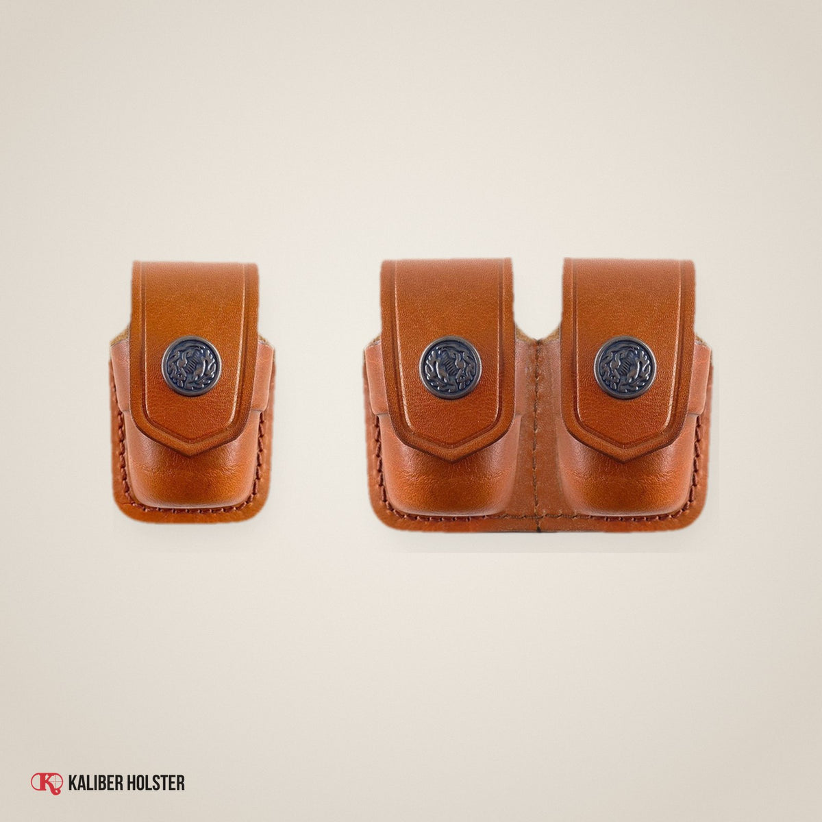 Single & Double Speedloader Pouch, fits 357 Magnum, 44 Magnum, .38 Special (ALS3738) - handmade leather, Kaliber Holster