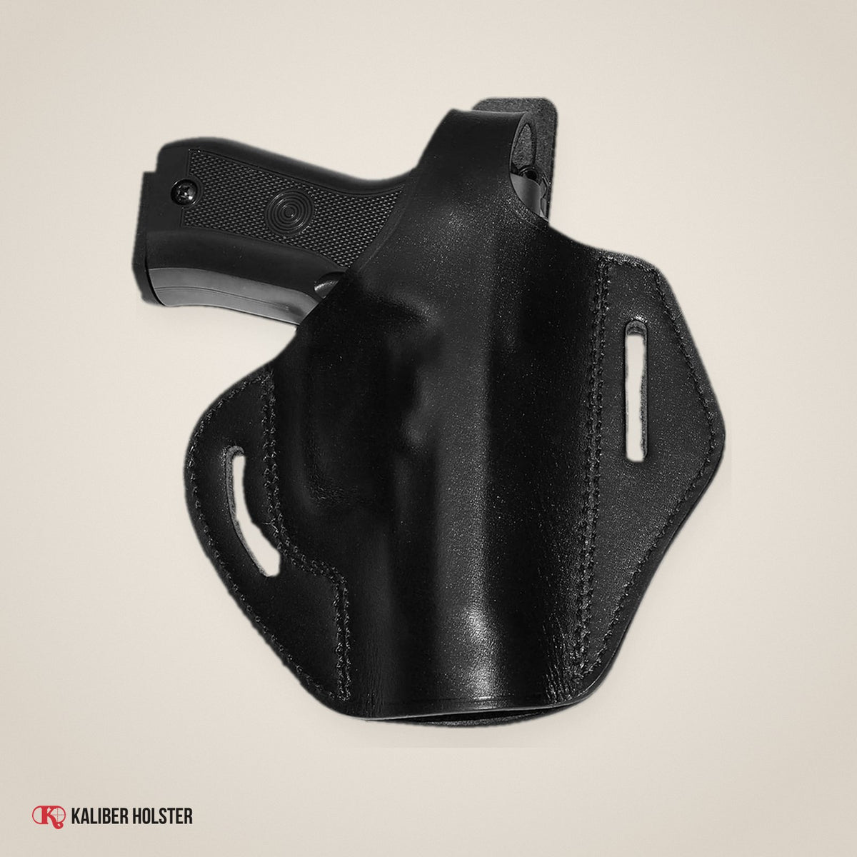 Pancake Leather Holster, Fits Glock 19 Glock 23, Two Slot Hand-Molded RH (ALIS531) - handmade leather, Kaliber Holster