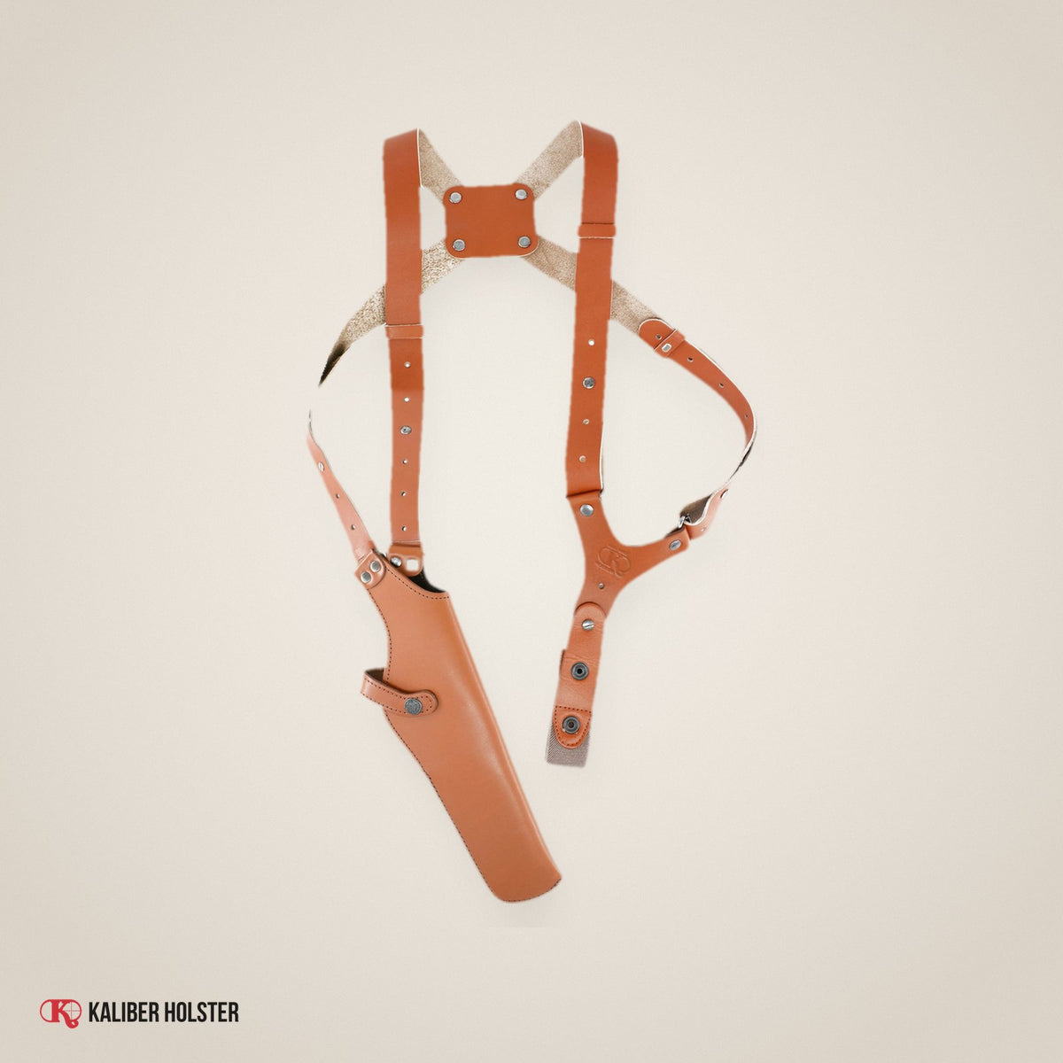Kaliber Holster studio photo: Vertical Shoulder Holster Fits 357 Magnum 6’’ & Similar Revolvers RH (ALS454)