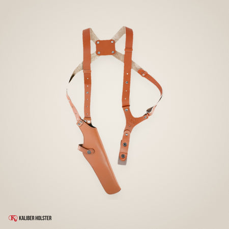 Kaliber Holster studio photo: Vertical Shoulder Holster Fits 357 Magnum 6’’ & Similar Revolvers RH (ALS454)