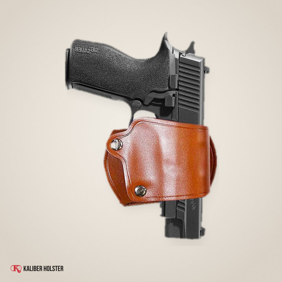 Kaliber Holster studio photo: Yaqui Slide Belt Holster RH Fits Glock 17 19 22 23 26 27 (K049)