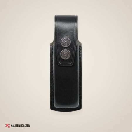 Kaliber Holster studio photo: Leather Single Magazine Pouch/Carrier/Case with Belt Clip for Colt 1911 (KM001)