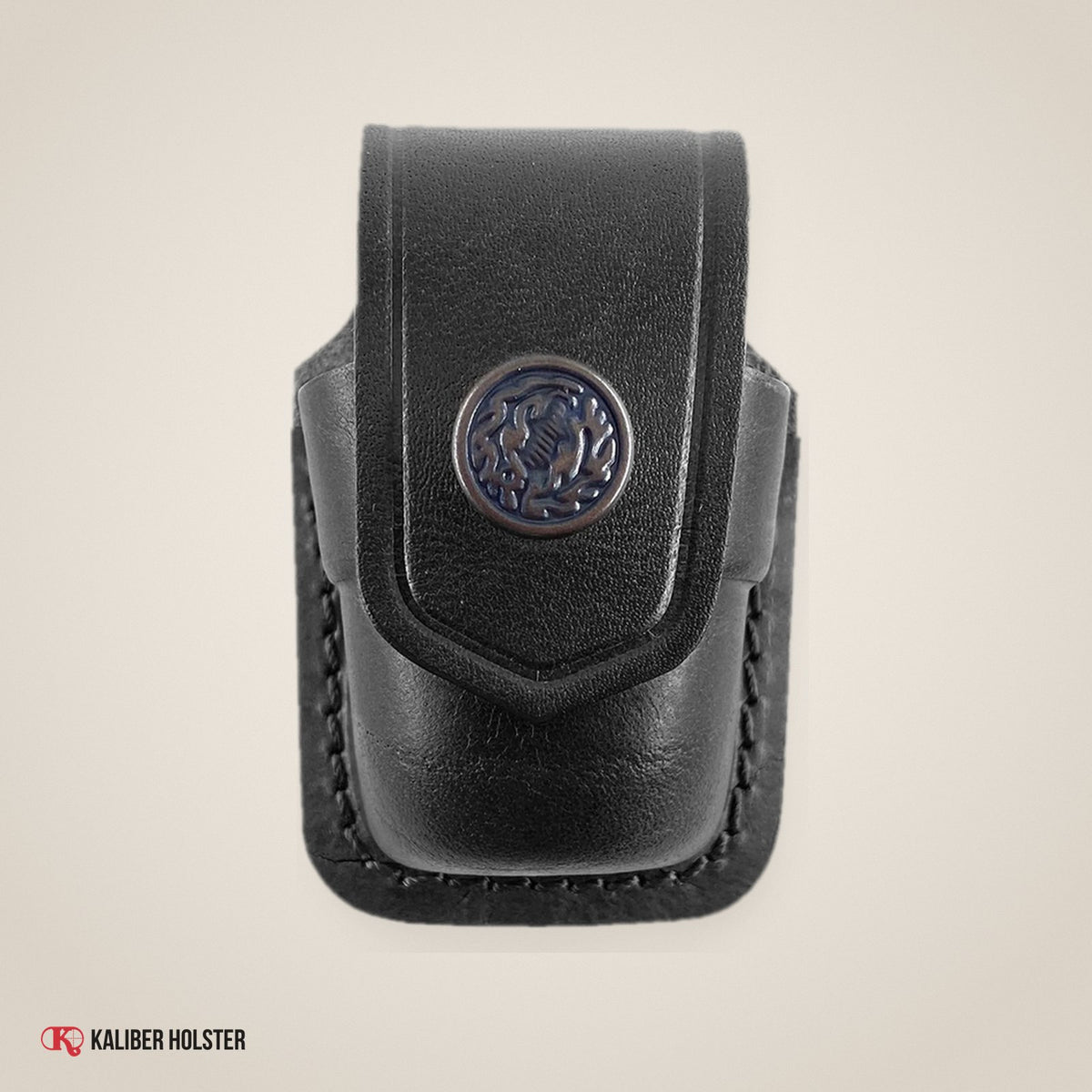 Leather Single Speedloader Pouch with Belt Clip, fits 357 Magnum, 44 Magnum, .38 Special (ALISM037) - handmade leather, Kaliber Holster